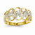 14k Yellow Gold Rhodium Diamond Swirls Ring