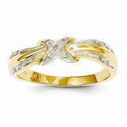 14k Yellow Gold Rhodium Diamond Ring