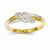 14k Yellow Gold Rhodium Diamond Ring
