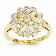 14k Yellow Gold Diamond Circle Ring