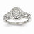 14k White Gold Diamond Round Ring