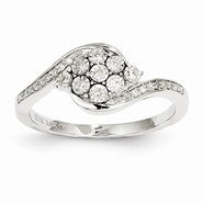14k White Gold Diamond Prong Set Ring
