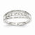 14k White Gold Diamond Three Row Ring