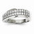 14k White Gold Diamond Double Lined Wave Ring