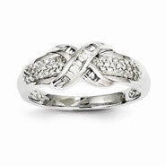 14k White Gold Diamond Textured Ring