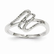 14k White Gold Diamond Twist Ring