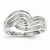 14k White Gold Diamond Multi Lined Twist Design Ring