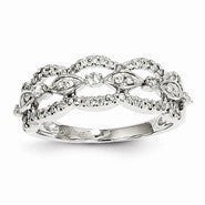 14k White Gold Diamond Open Back Design Ring