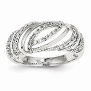 14k White Gold Diamond Open Back Ring