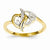14k Yellow Gold Diamond Double Heart Ring