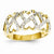 14k Yellow Gold Diamond Hearts Ring