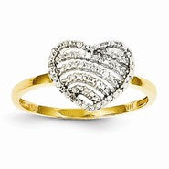 14k Yellow Gold Diamond Heart Ring