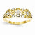 14k Yellow Gold Diamond Flowers Ring