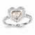 14k Rose & White Gold Diamond Heart Ring