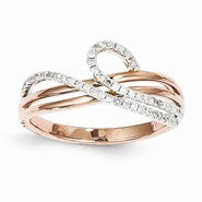 14k White and Rose Gold Diamond Ring