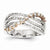 14k White and Rose Gold Diamond Wavy Ring