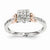 14k Rose & White Gold Diamond Square Ring