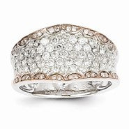 14k Two-tone Diamond Wide Band Ring