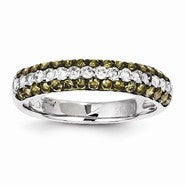 14k White Gold White & Champagne Diamond Black Rhodium Ring