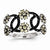 14k White Gold Champagne & Black Diamond Black Rhodium Ring