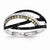 14k White Gold Black Champagne and White Diamond Ring