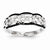 14k White Gold Black and White Diamond Patterned Diamond Ring