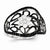 14k White Gold Black and White Diamond Flower Black Rhodium-plated Ring