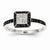 14k White Gold White & Black Diamond Square Ring