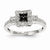 14k White Gold White & Black Diamond Square Ring