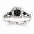 14k White Gold White & Black Diamond Square Ring