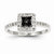 14k White Gold White & Black Diamond Square Ring