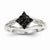 14k White Gold White & Black Diamond Square Ring