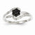 14k White Gold White & Black Diamond Circle Ring