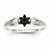 14k White Gold White & Black Diamond Flower Ring