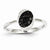 14k White Gold Black and Diamond Oval Diamond Ring