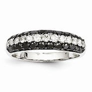 14k White Gold White & Black Diamond Ring