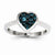 14k White Gold Blue Diamond Heart Ring
