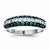 14k White Gold White & Blue Diamond Ring