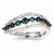 14k White & Rose Gold and White & Blue Diamonds Wavy Ring