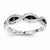 14k White Gold White & Blue Diamond Ring