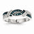 14k White Gold White & Blue Diamond Ring