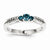 14k White Gold White & Blue Diamond Ring