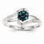 14k White Gold White & Blue Diamond Circle Ring