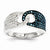 14k White Gold Blue and White Diamond Ring
