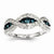 14k White Gold White & Blue Diamond Ring