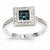 14k White Gold Blue and White Diamonds Square Ring