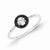 14k White Gold w/Black and White Diamond Circle Ring