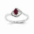 14k White Gold Diamond & Ruby Ring