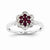 14k White Gold Diamond & Ruby Ring
