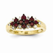 14k Yellow Gold Diamond & Ruby Ring